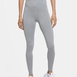 Nike Gray PRO LUXE Leggings High Waist Full Length NEW